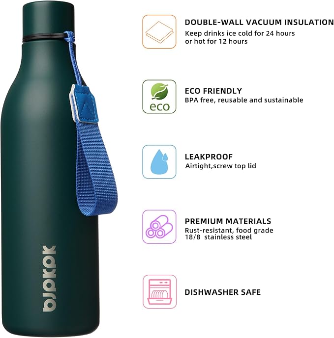 BJPKPK Insulated Water Bottles, 25 oz Stainless Steel Metal Water Bottle - Image 2