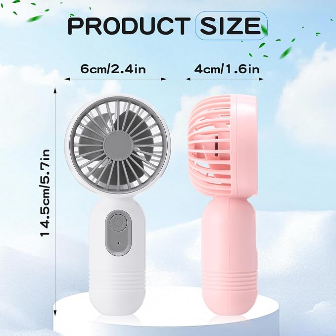 Rossesay 3 Pcs Mini Portable Fan Bulk Cute Handheld Lightweight Small Little - Image 2