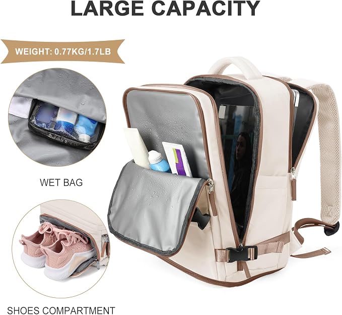 coowoz Travel Backpack For Women Men, Carry On Backpack, Hiking Backpack - Image 5