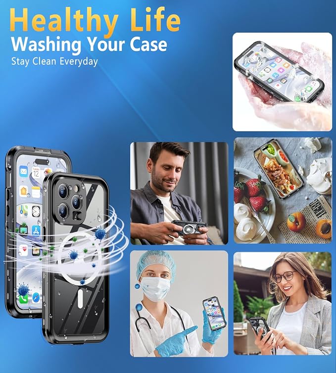 Design for iPhone 15 Pro Max Case Waterproof, Full Body Underwater Dustproof - Image 7