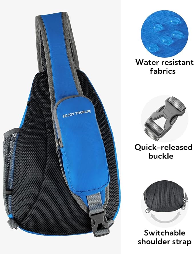 WATERFLY Crossbody Sling Bag Small Water Resistant Backpack Lightweight - Image 2
