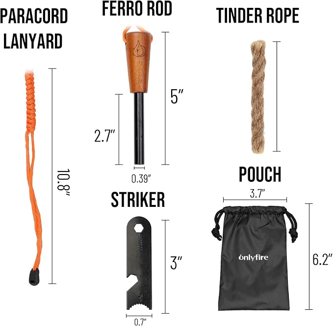 onlyfire Fire Starter Survival Tool, Ferro Rod Kit - Image 2
