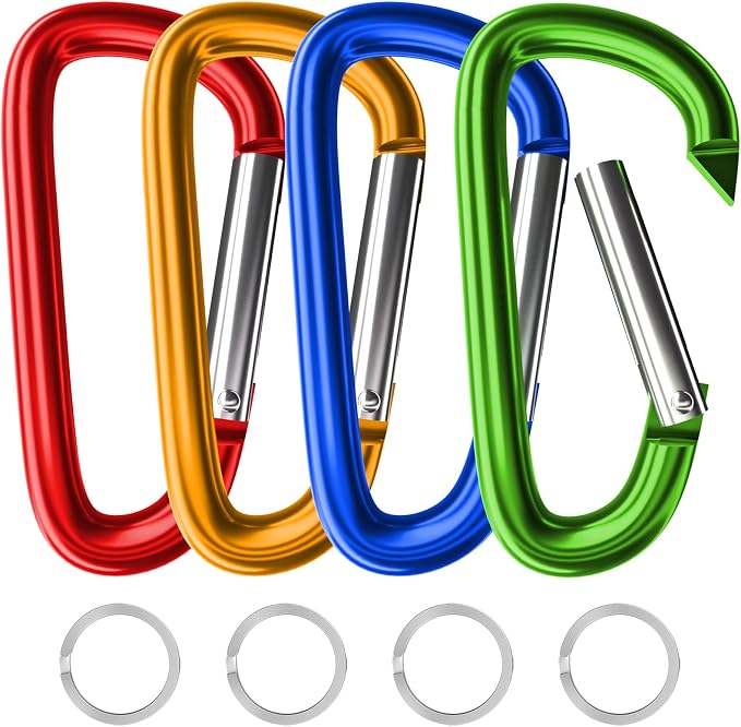 sprookber 4" & 5" Extra Large Aluminum Carabiner D Ring, Caribeener Clips by Sprookber