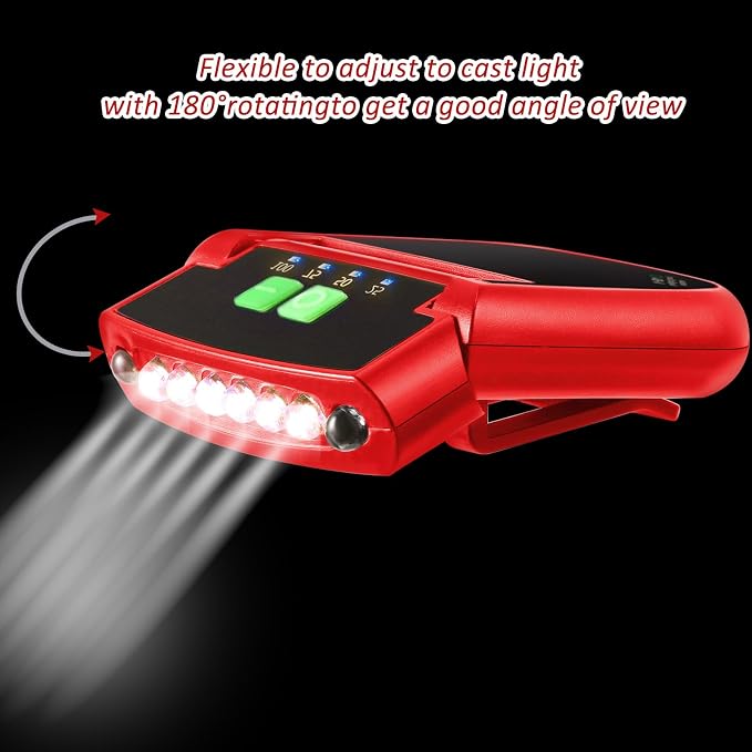 Mudder LED Clip on Cap Lights USB Rechargeable Cap Flashlight Clip Waterproof - Image 3
