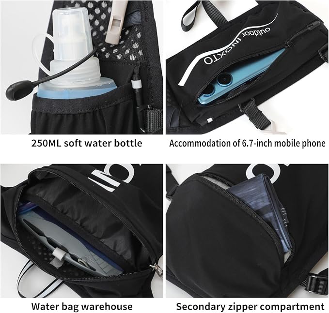 INOXTO Running Hydration Vest Backpack, Lightweight Insulated Pack - Image 5