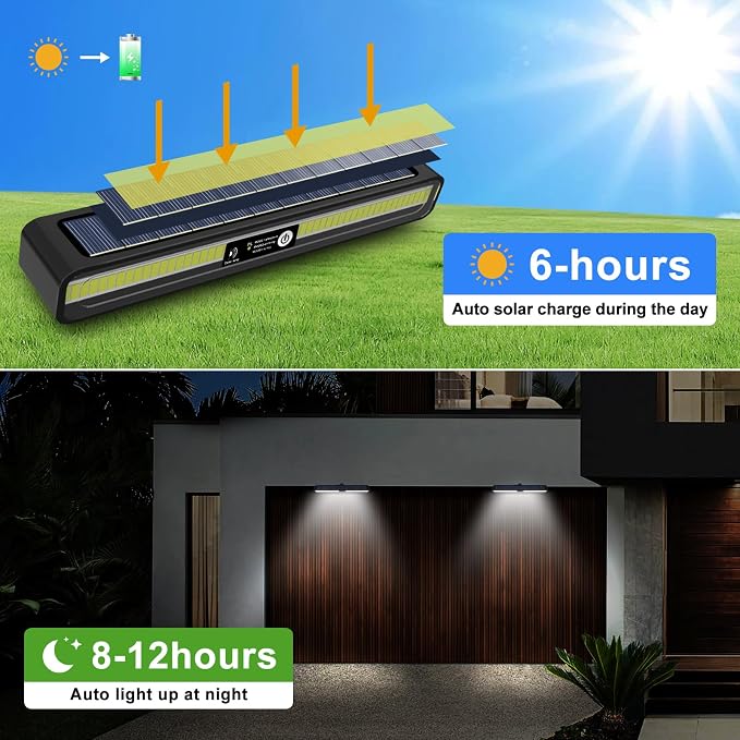 Aolyty Solar Lights Outdoor, 3 Work Modes Solar Strobe Lights Waterproof - Image 4
