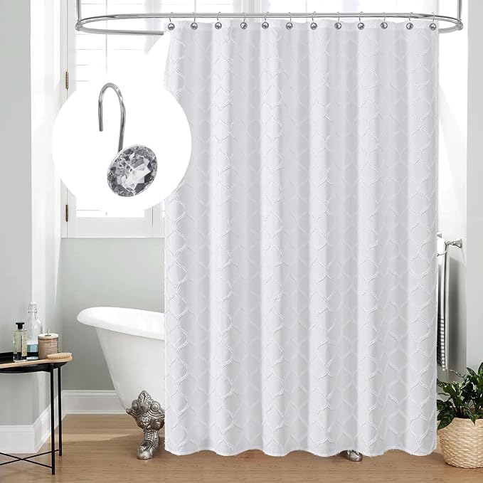 MitoVilla Grey Shower Curtain Hooks Rings, Metal Shower Hooks - Image 2