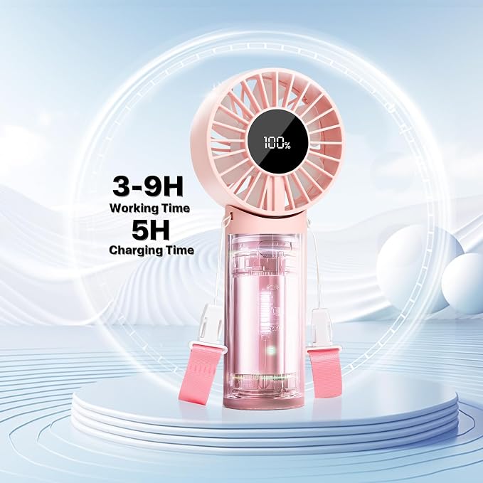 Foldable Handheld Fan, High-Speed Motor, LED Display, 10 Hours long-lasting - Image 5