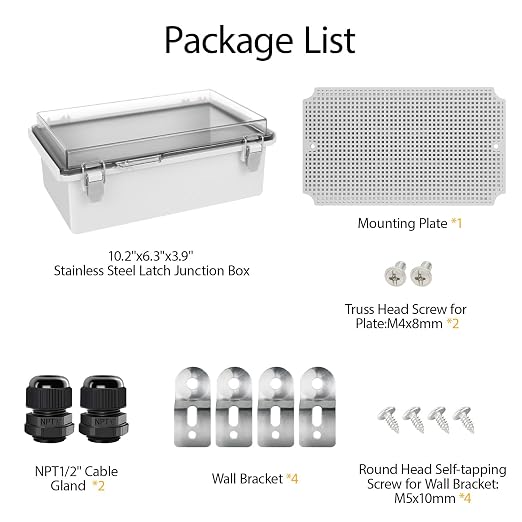 LeMotech Electrical Box, IP67 Waterproof Hinged Clear Cover Stainless Steel - Image 8