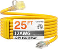 12AWG 25 FT Heavy Duty Outdoor Extension Cord Waterproof by Deeklify