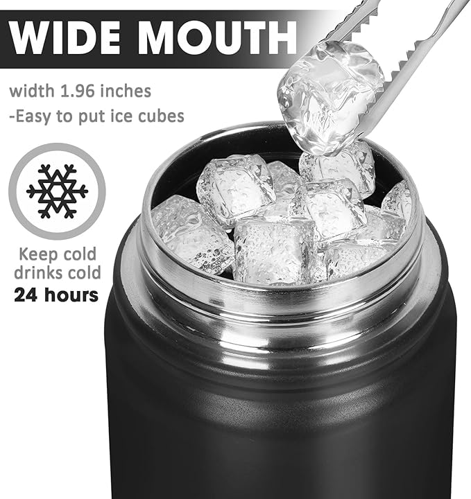 Insulated Water Bottle 24oz, Stainless Steel Double Wall Vacuum Sports Flask - Image 3