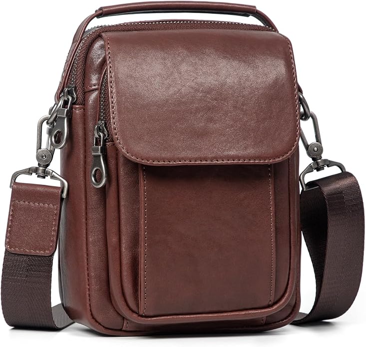 Augus Leather Small Messenger Bag by Augus