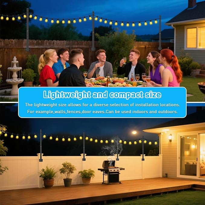 NUERPO 10 Pack String Light Poles, 2.8Ft Metal Poles - Image 5