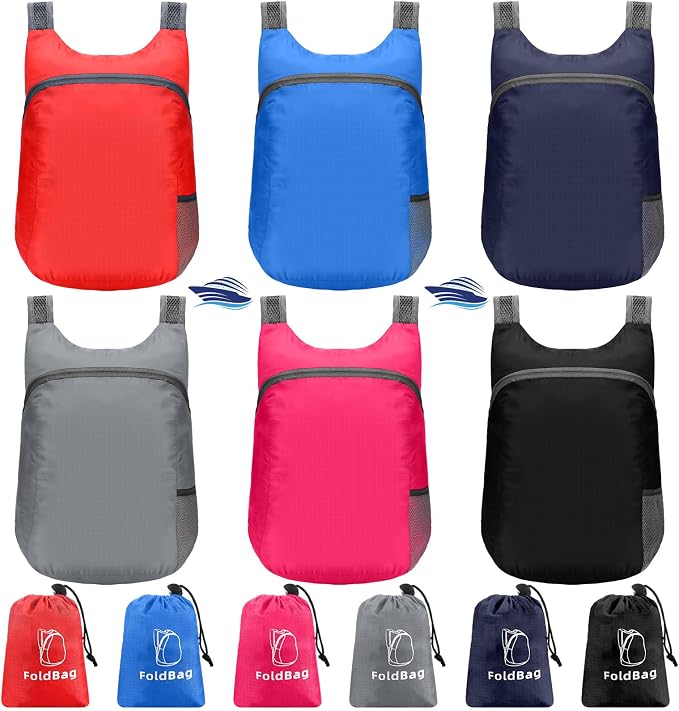 6 Pack Lightweight Packable Backpack 20L Hiking Daypacks Water Resistant by Bulyoou