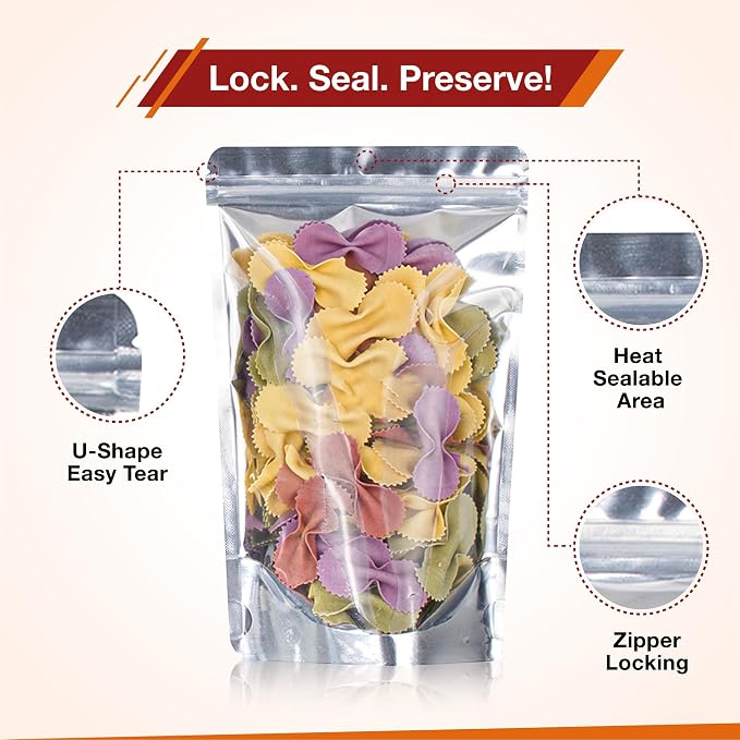 BELLE KR® 5x8 Mylar Bags with Window Stand Up - Image 4