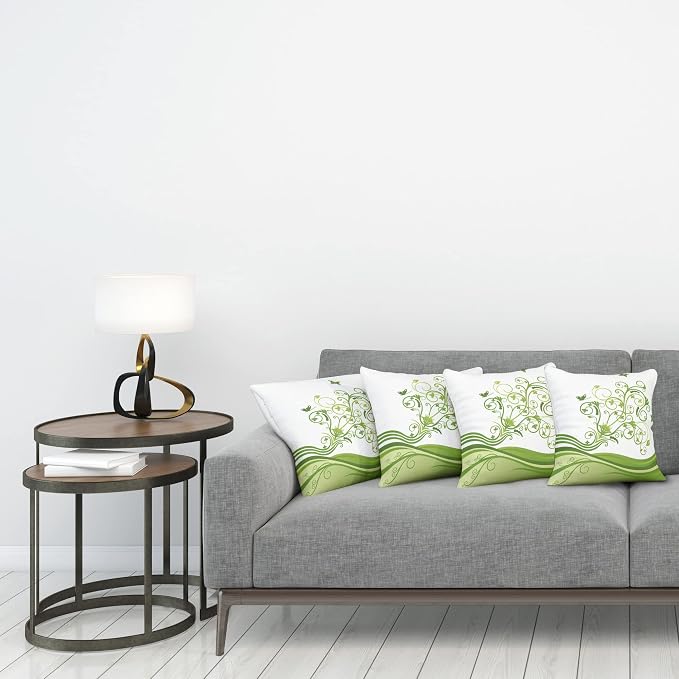 Ambesonne Vines Throw Pillow Cushion Case Pack of 4, Butterflies Leaves Flowers - Image 3