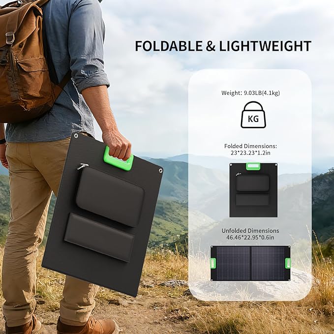 100W Portable Solar Panel for Power Station, 23.5% High Efficiency ETFE - Image 5