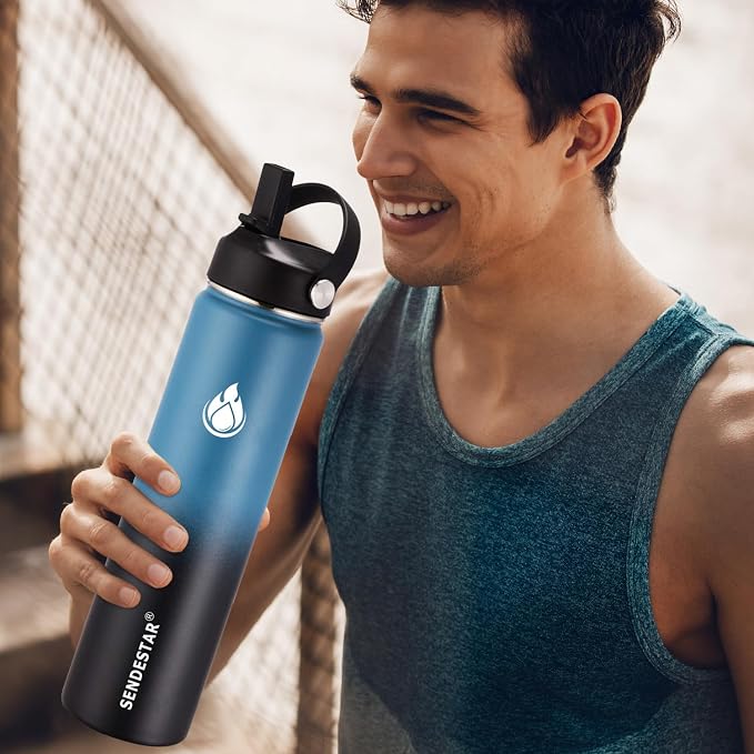 SENDESTAR Water Bottle 32oz Double Wall Vacuum Insulated Leak Proof Stainless - Image 4