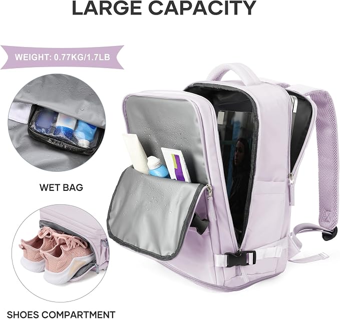 coowoz Large Travel Backpack For Women Men, Carry On Backpack, Hiking Backpack - Image 5