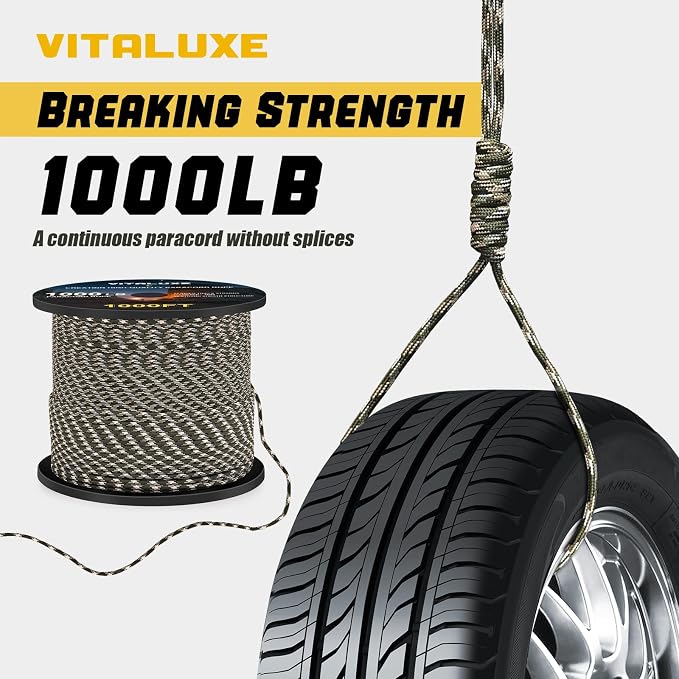 1000lb Paracord Rope, 4mm 12 Triple Strands Paracord, Heavy Duty Tactical - Image 2
