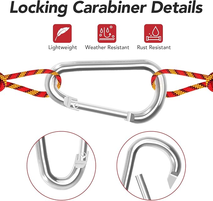 24pc Aluminum Carabiner Clip D Ring, Keychain Spring Hook, Small Carabiners Set - Image 4