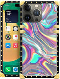 Compatible with iPhone 14 Pro Case, Holographic Abstract Iridescent Textures by Unknown