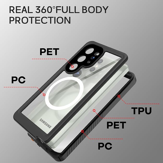 for Samsung Galaxy S25 Ultra Case, IP68 Waterproof Dustproof Case, Full Body - Image 4
