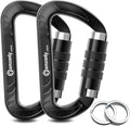 3inch Auto Locking Carabiner Clips Heavy Duty, 12KN /2697lbs Lightweight by AMZONLYLORSUM