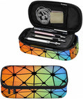 Abstract Lines Pencil Case Organizer Geometric Triangles Fluorescent Neon by Unknown