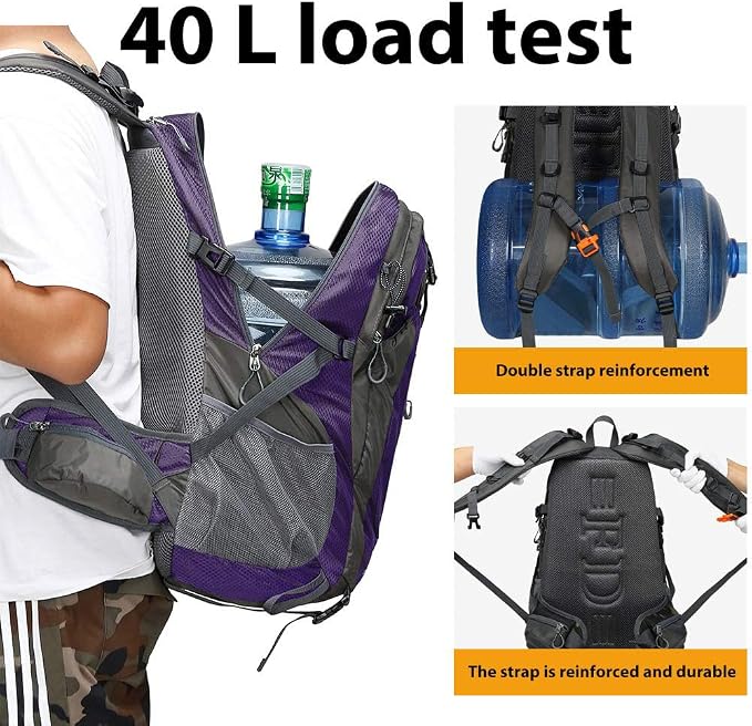 FENGDONG 40L Waterproof Lightweight Hiking, Travel Backpack - Image 2