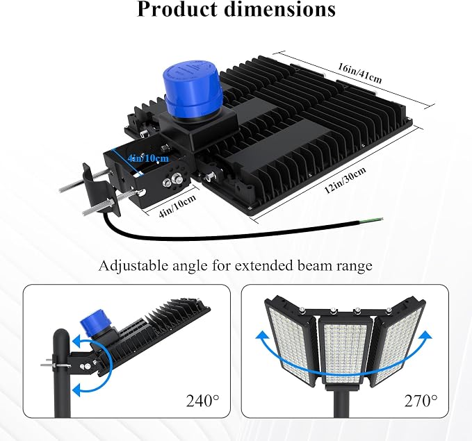 42000LM LED Parking Lot Light, 3 Pack 100W Stadium Light - Image 6