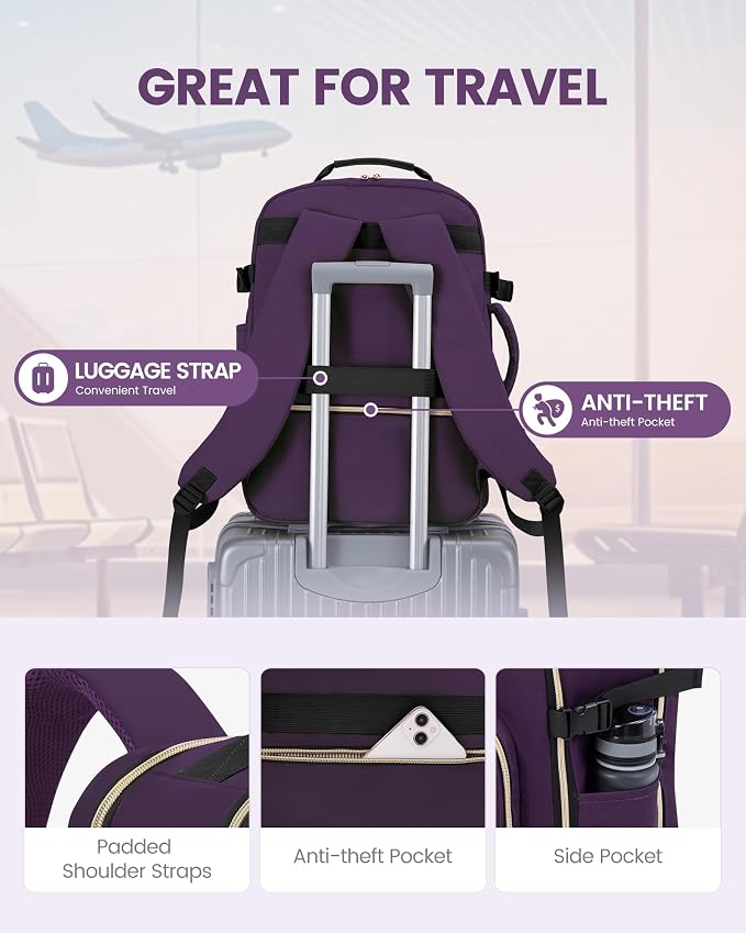 LOVEVOOK Travel Backpack for Women & Men 40L, Airline Approved Carry On - Image 6