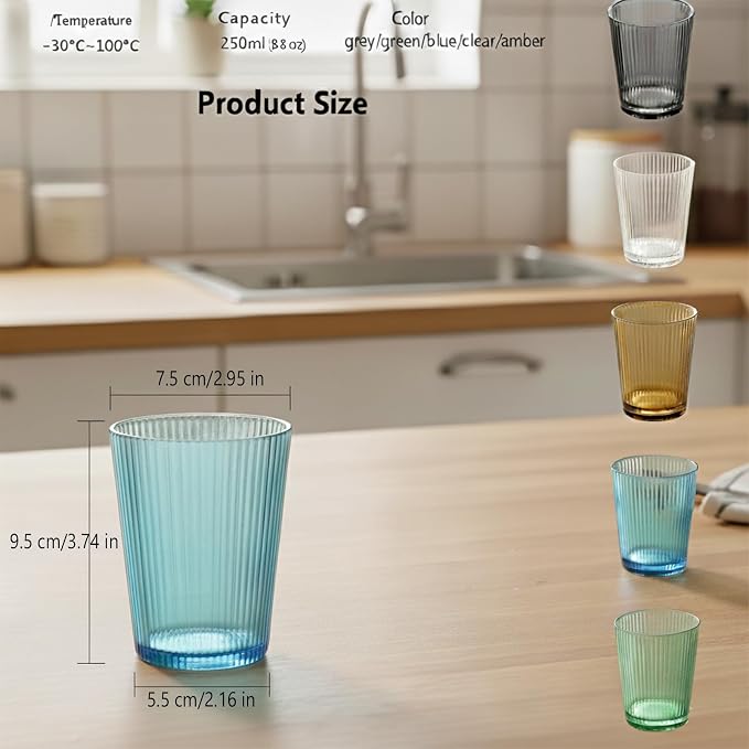 5 PCS Colored Plastic Drinking Glasses, Reusable Acrylic Drinking Cups - Image 8