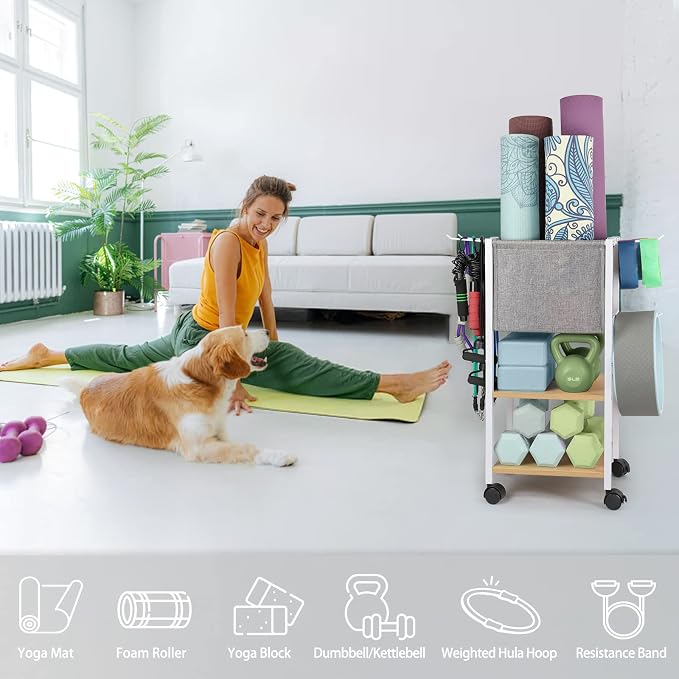 Weight Rack Dumbbell Rack Garage Storage Organization Garage Shelving Yoga Mat - Image 4