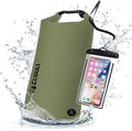 Waterproof Dry Bag, Roll Top Green Small Waterproof Backpack by Cliduli