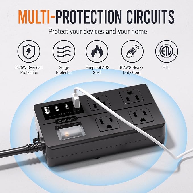 10FT Outdoor Waterproof Power Strip Surge Protector - Image 5