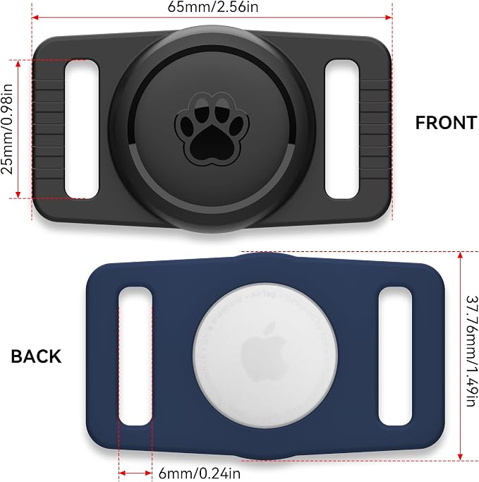 GOCII for Airtag Dog Collar Holder 2 Pack, Waterproof Dog Collar Holder for - Image 3