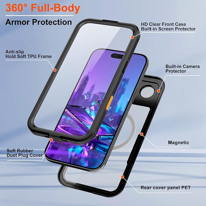 Underwater Case for iPhone 17 Air 6.5", IP68 Waterproof Shockproof Full Body - Image 9