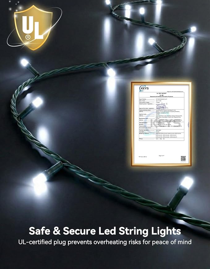 LitHome 99FT 300 LED String Lights Outdoor Indoor, 8 Modes Waterproof Christmas - Image 5