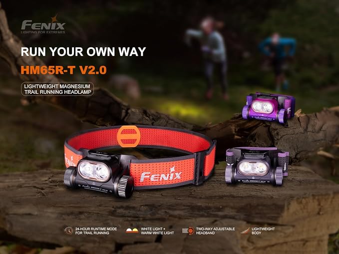 Fenix HM65R-T V2.0 Running Headlamp, 1600 Lumen White Light and Warm White Dual - Image 2