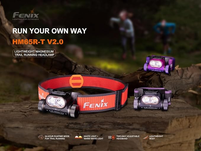Fenix HM65R-T V2.0 Running Headlamp, 1600 Lumen White Light and Warm White Dual - Image 2