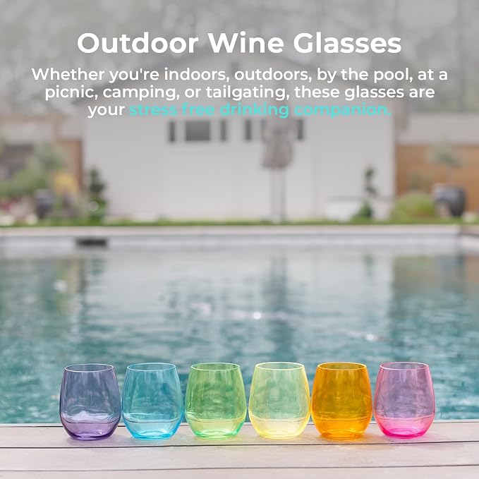 Premium Unbreakable Stemless Wine Glasses – Set of 6 BPA-Free Shatterproof - Image 5