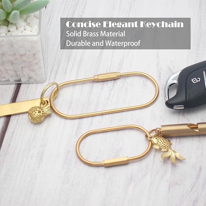 CMVFYL Gold Brass Key Rings, Purse Bag Charms - Image 2