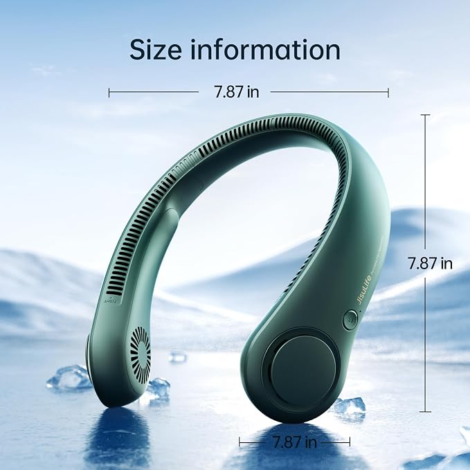 JISULIFE Portable Neck Fan, Hands Free Bladeless Fan, 5 Speeds, 4000 mAh - Image 5