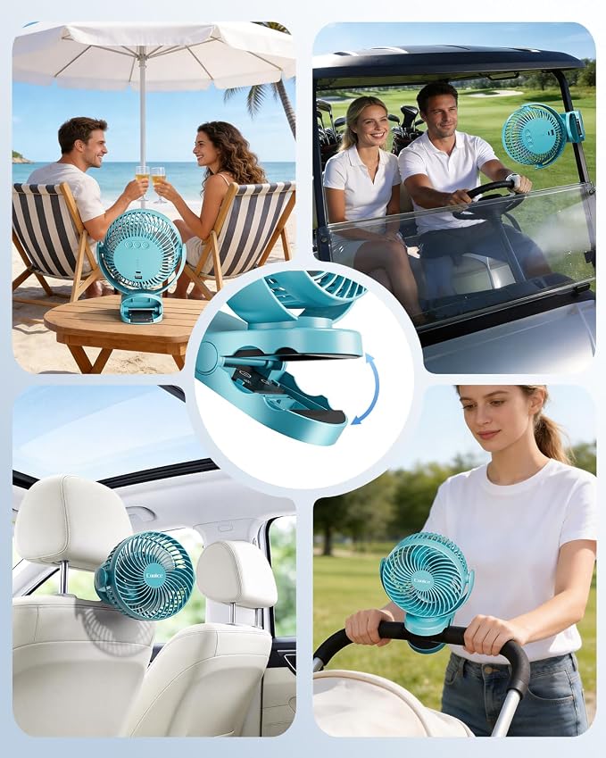Camping Fan with Remote Control - 12000mAh Rechargeable Battery Powered Fan - Image 7