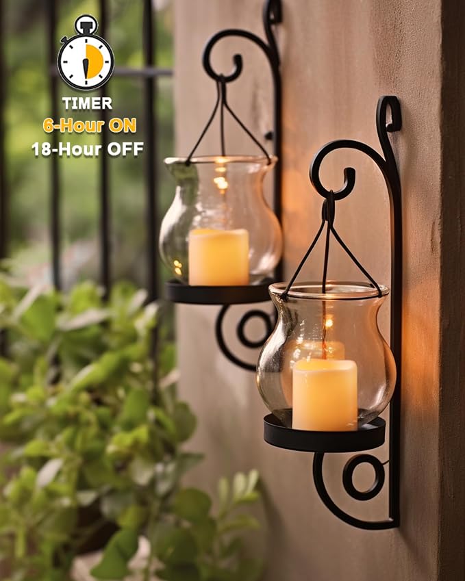 Homemory 12PCS Auto Timer Flameless Votive Candles, Flickering Battery Operated - Image 2