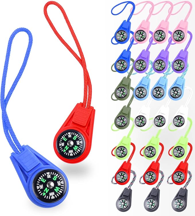 25 Pack Compass for Kids Mini Compasses Bulk Kids Toy Compass for Party by CooBigo