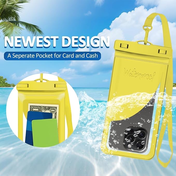 Waterproof Phone Case, with Inside Card Protector, IPX8 Cell Phone Dry Bag Up - Image 4