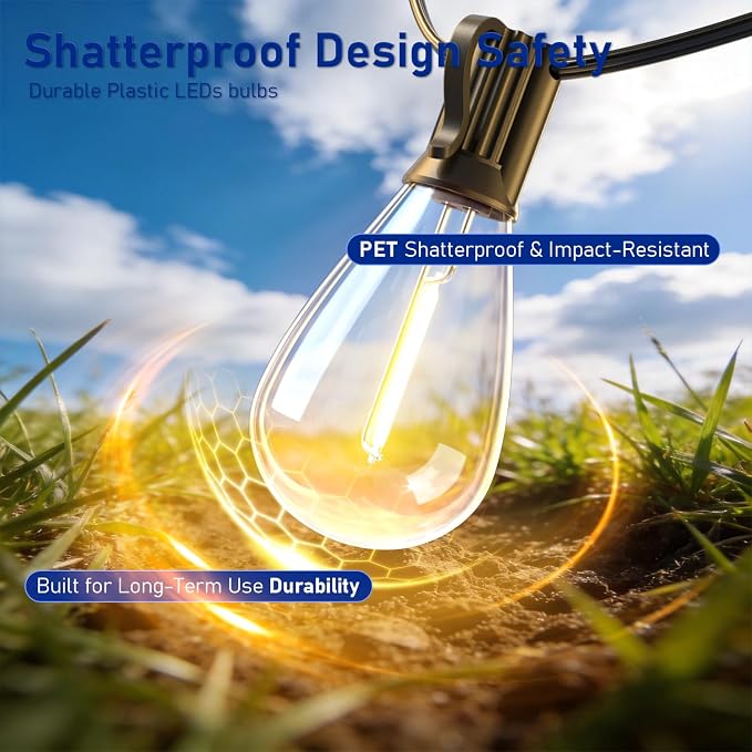 100FT LED Outdoor String Lights - Image 9