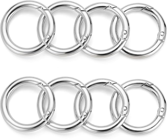 Gkeygo Key Ring Clip, 4/5 Inch Keychain Rings, 8 Pack Round Carabiner Clip - Image 9